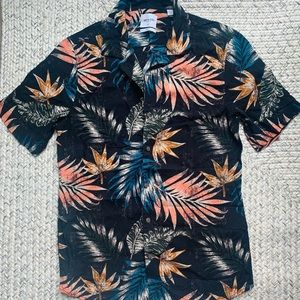 Only&Sons Tropical Shirt Black Print, Mens Size S